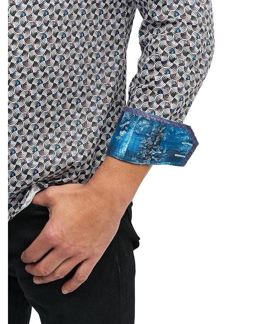 Robert Graham Gray Spun Out Long-sleeve Button-front Shirt for men