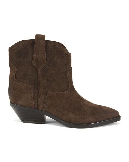 Nine West Brown Abreve 45Mm Suede Ankle Boots