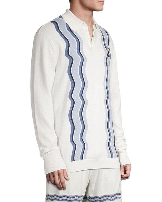 Twenty Blue 'Swirl Stripe Gauzy Knit Polo for men