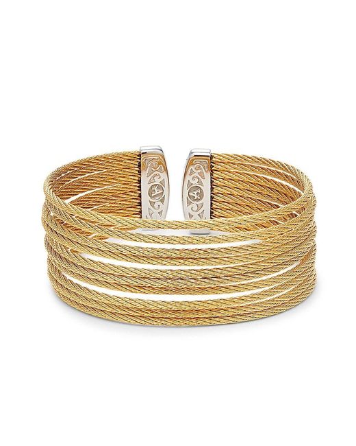 Alor Tone Stainless Steel Cable Cuff Bracelet in Metallic | Lyst