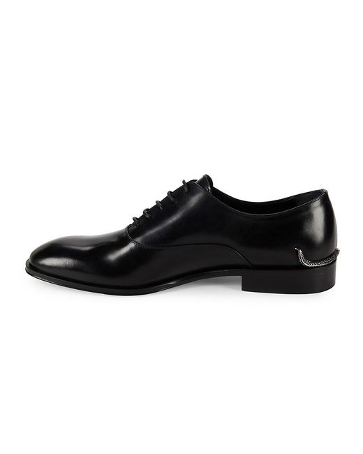 Roberto Cavalli Black Leather Oxford Shoes for men