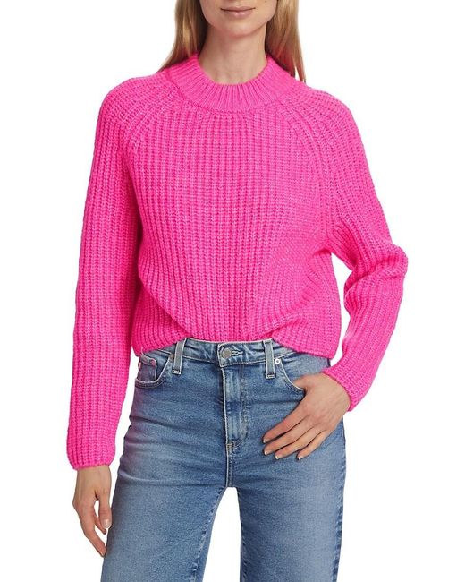 Design History Pink Shaker-Stitch Sweater