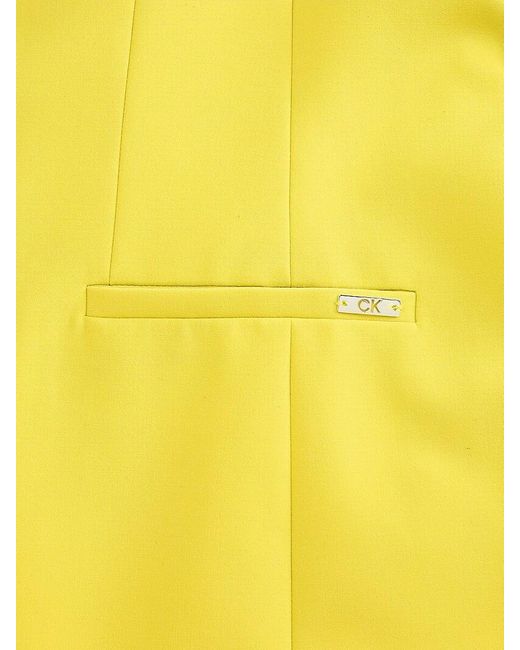 Calvin Klein Yellow Open Front Blazer