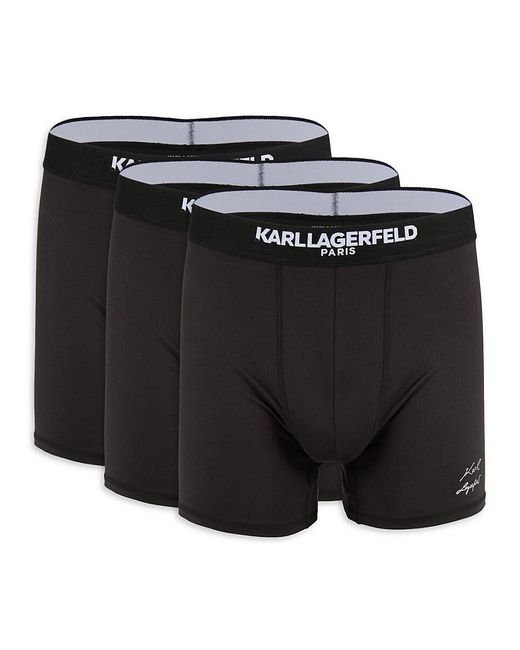Karl Lagerfeld Black 3-pack Logo Band Boxer Briefs for men