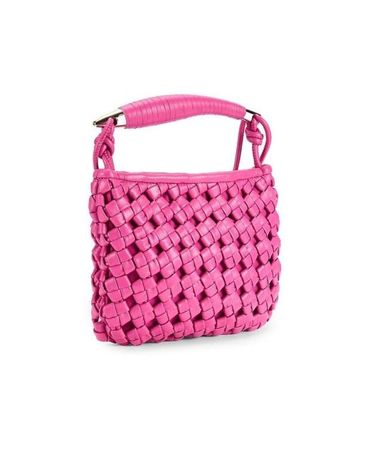 Walter Baker Metallic Mini Hazel Woven Top Handle Bag