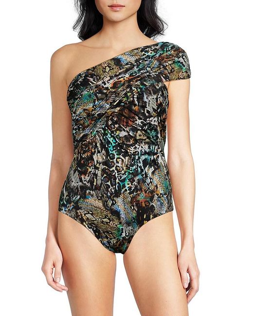 Magicsuitr Multicolor Posh Mosh Goddess One-Shoulder One-Piece Swimsuit