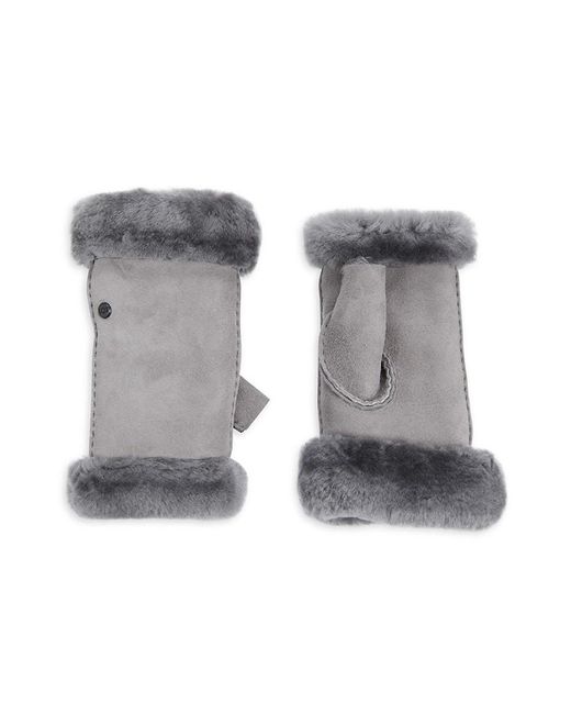 UGG Shearling Lined Leather Fingerless Gloves in Pink Lyst UK