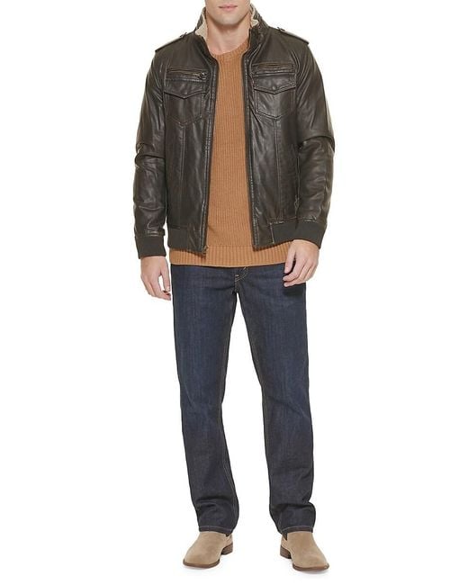 Levi's Gray Faux Shearling Lined Bomber Jacket for men