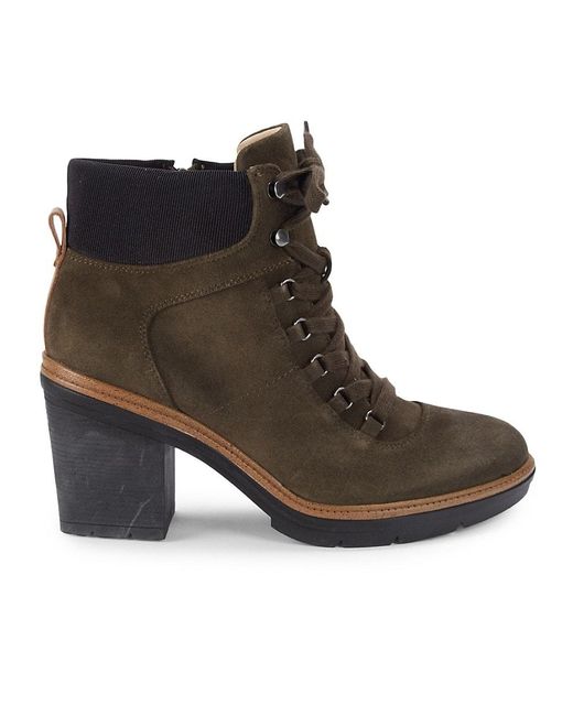 Dr. Scholls Fireside Suede Lace-up Boots in Olive (Green) - Lyst