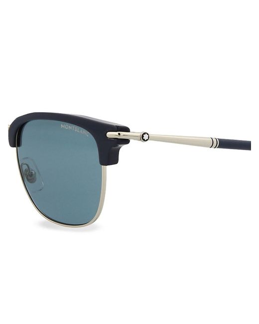 Montblanc Blue 50mm Clubmaster Sunglasses