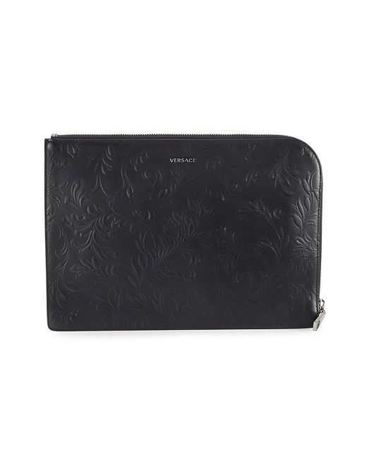 Versace Leather Ziparound Wallet in Black for Men Lyst