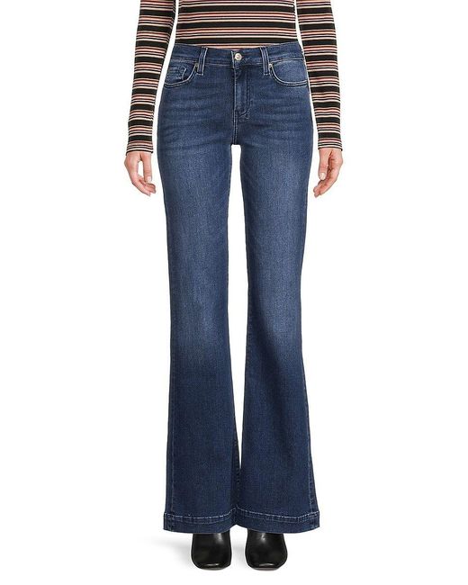 7 For All Mankind Dojo Mid Rise Flared Leg Jeans in Blue | Lyst