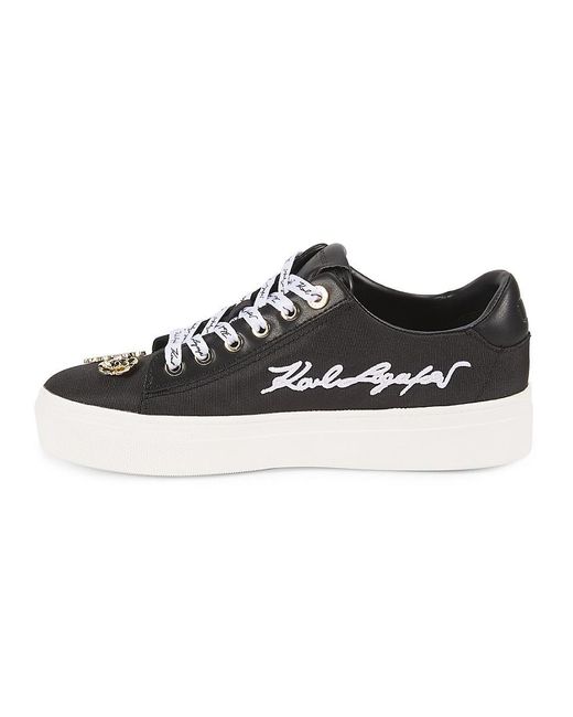Karl Lagerfeld Black Cate Embellished Low-Top Sneakers