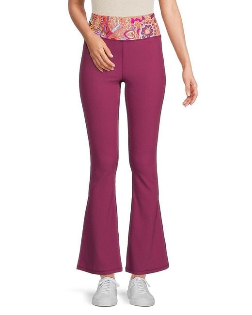 Johnny Was Red Bee Active Ribbed Baby Bell Pants