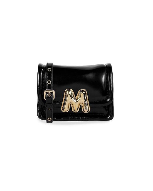 Moschino Black Patent Leather Crossbody Bag