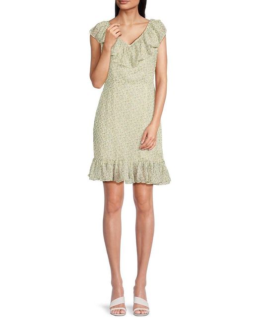 Lea & Viola Natural Ruffle Minidress With Back Tie