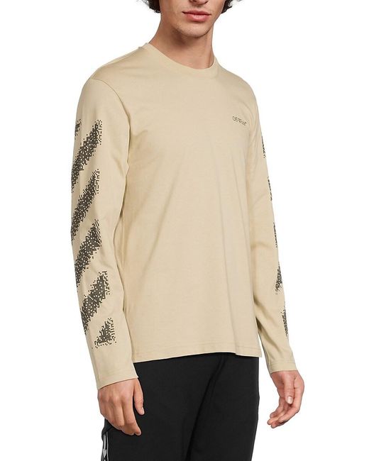 Off-White c/o Virgil Abloh Natural Pixel Diag Skate Ls Tee for men