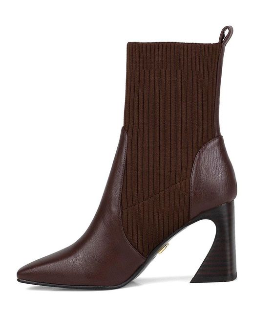 Ninety Union Brown Lexi 75Mm Knit & Napa Bootie