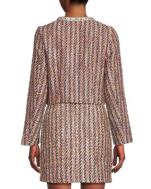 Lea & Viola Brown Embellished Tweed Jacket