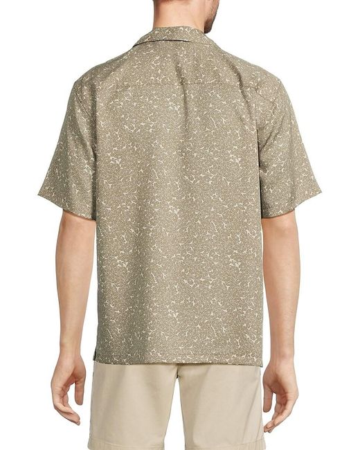 Theory Gray Floral Camp Shirt for men