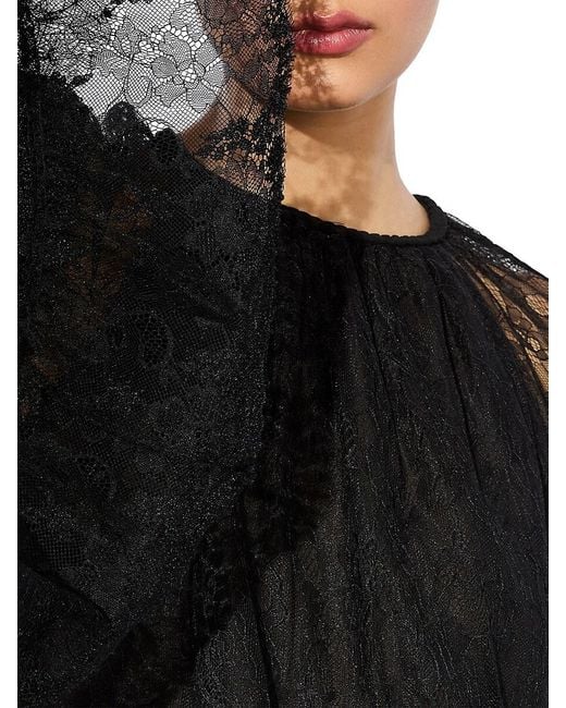 Alice + Olivia White Delia Lace Ruffle Top