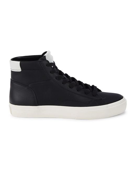 Vince Fitzroy Leather Sneakers in Black | Lyst