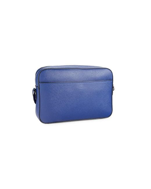 Karl Lagerfeld Blue Maybelle Faux Leather Camera Crossbody Bag