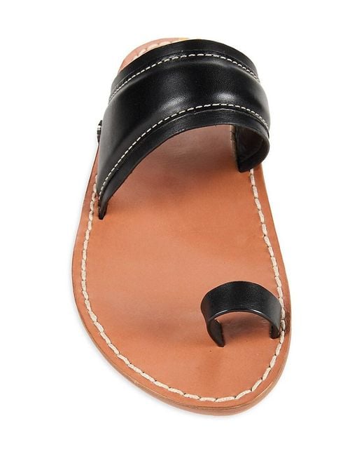 Sam Edelman Black Margit Leather Flat Sandals