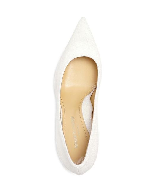 Marion Parke White Pointed Toe Classic Leather Pumps
