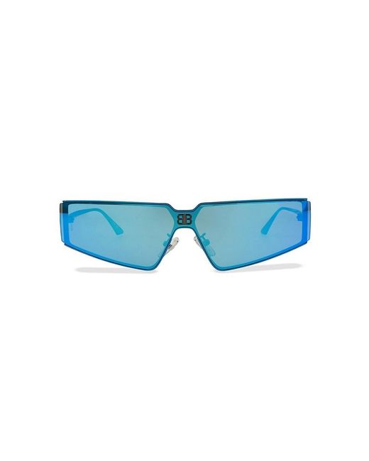 Balenciaga Blue 99mm Rectangle Sunglasses