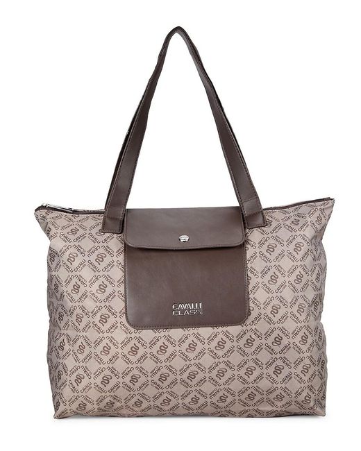 Cavalli Class by Roberto Cavalli Brown Monogram Tote