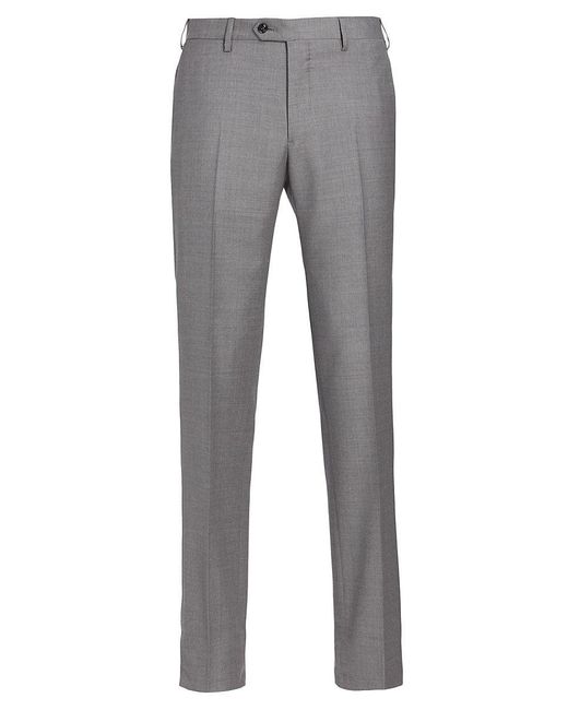 Giorgio Armani Ga Virgin Wool Dress Pants in Grey for Men Lyst UK