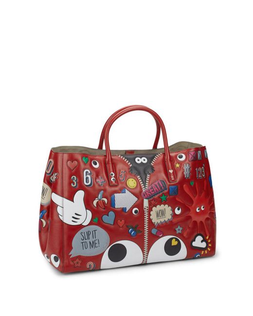 Anya Hindmarch Ebury Small Ii Allover Wink Stickers Tote Bag in 