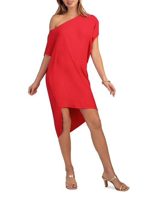 Trina Turk Synthetic Radiant Asymmetric Cocoon Dress in Red | Lyst