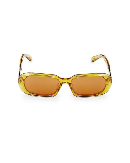 Swarovski Yellow 53mm Crystal Rectangle Sunglasses