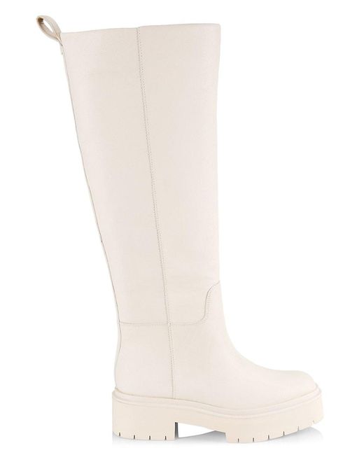 Sam Edelman Larina Tall Leather Boots in Ivory (White) | Lyst UK