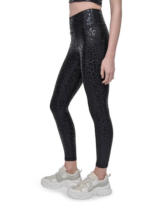 DKNY Black High-Waist 7/8 Printed Leggings