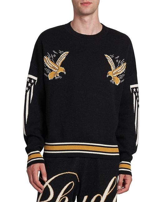 Rhude Black Eagle Souvenir Wool-Cashmere Sweater for men