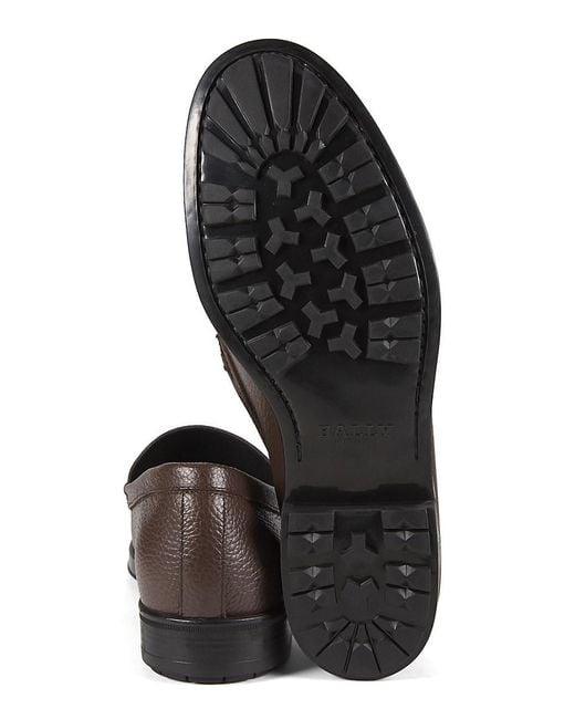 Bally Brown 25Mm Textured Leather Loafers for men