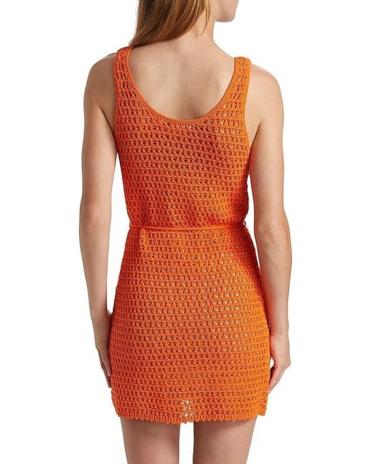 Alice + Olivia Orange Tomoko Tie-Waist Minidress
