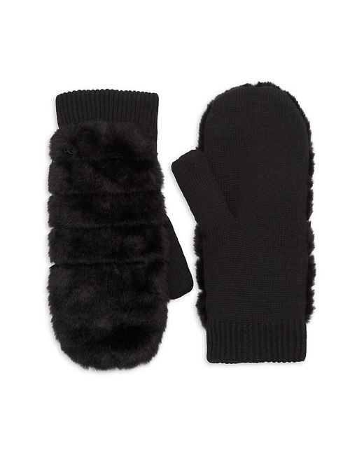 Ugg Black Faux Fur Mittens
