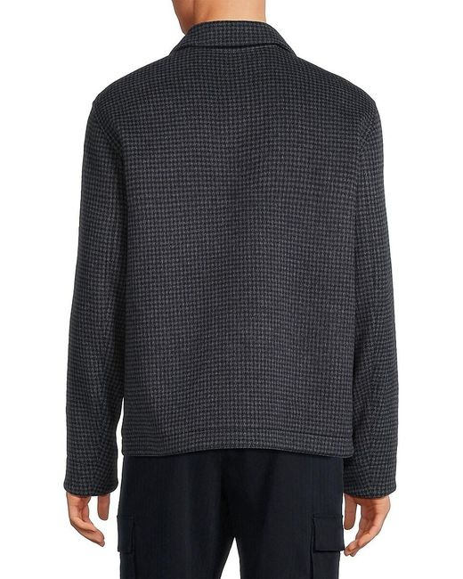 Vince Gray Houndstooth Wool-blend Knit Jacket for men