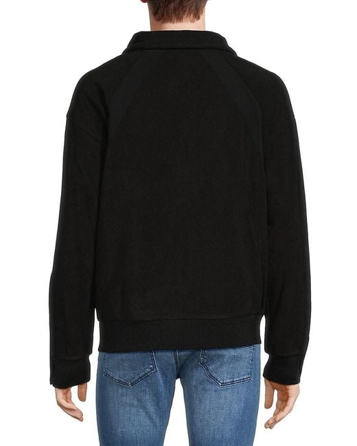 Karl Lagerfeld Black Logo Fleece Jacket for men