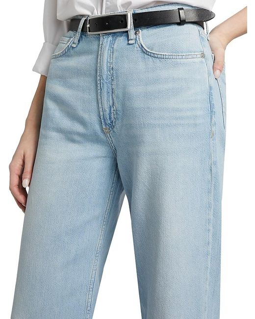 Rag & Bone Blue Logan Mid-Rise Straight-Leg Jeans