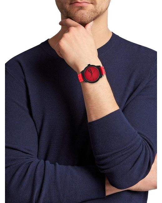 PUMA 46mm Stainless Steel & Silicone Strap Watch in Red for Men | Lyst  Canada