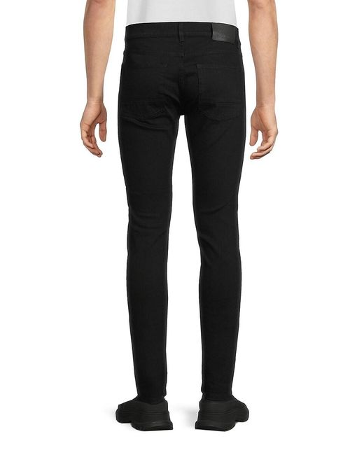 Alexander McQueen Black Solid Cotton Slim-Fit Jeans for men