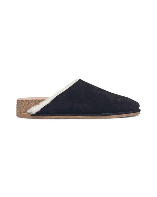 Splendid Cora Faux Fur Lined Suede Mules in Black (Blue) Lyst