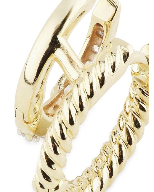 Saks Fifth Avenue Metallic 14K & 0.30 Tcw Lab-Grown Diamond Huggie Earrings