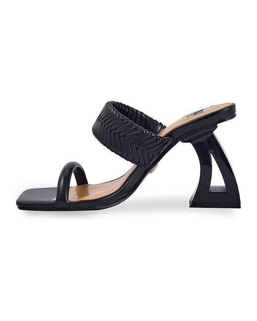 Lady Couture Black Malibu Sculpture Heel Braided Sandals