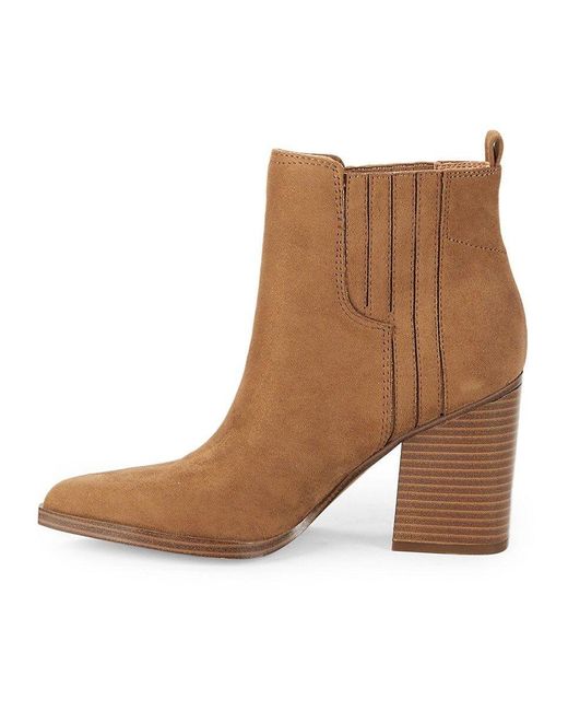 Nine West Orleeh Faux Suede Ankle Boots in Brown | Lyst